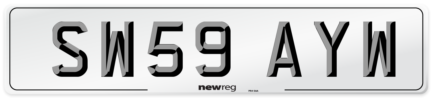 SW59 AYW Number Plate from New Reg